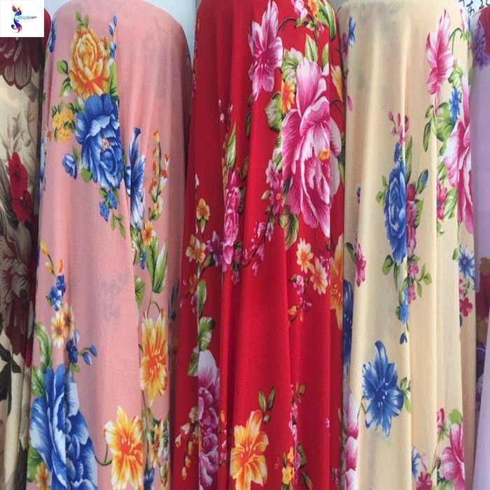 Hot sale good design 100%polyester bubble chiffon print stock fabric