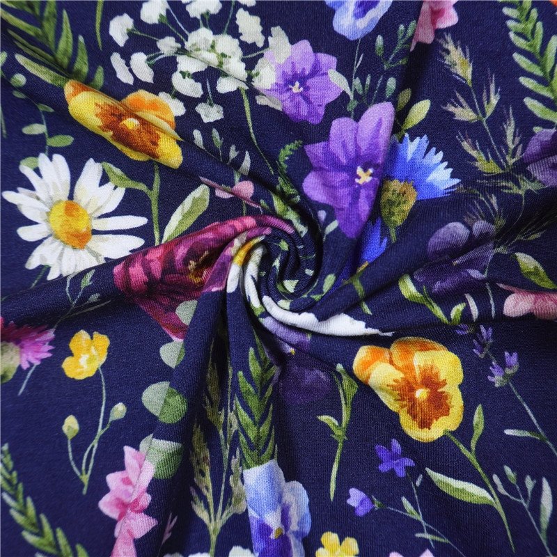 Custom bamboo fiber fabric digital printing 95 bamboo 5 spandex cotton jersey baby bamboo jersey fabric
