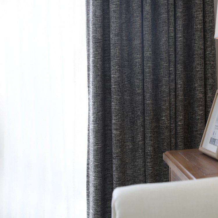 Luxury Classical Hotel Window Curtain Design With Dubai Style Grey Linen Curtain Fabric For Room
