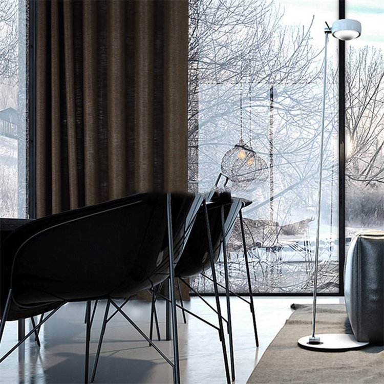 Luxury Classical Hotel Window Curtain Design With Dubai Style Grey Linen Curtain Fabric For Room