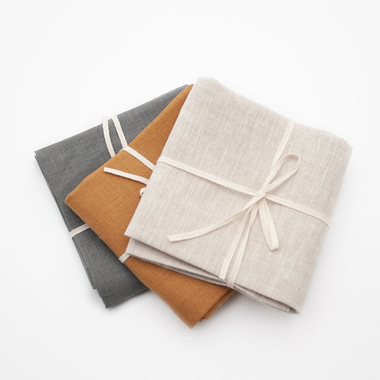 Handmade 45x45cm Napkin Cloth Customized Logo brand Style Nature Stone Washed Dinner Napkins French flax Linen Table Napkin