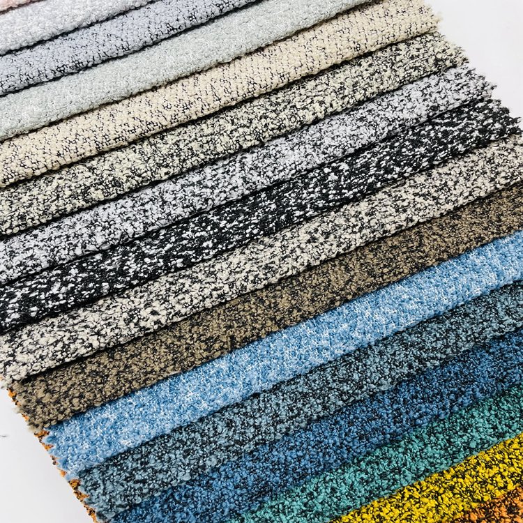 Hot-selling rich-colored polyester linen fabric circular yarn knitted loop fleece fabric for furniture chair
