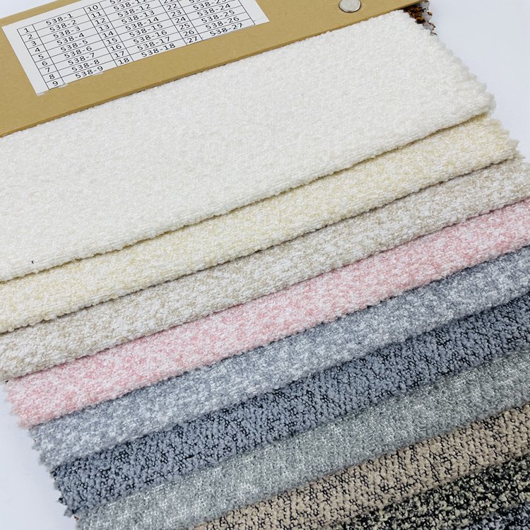 Hot-selling rich-colored polyester linen fabric circular yarn knitted loop fleece fabric for furniture chair