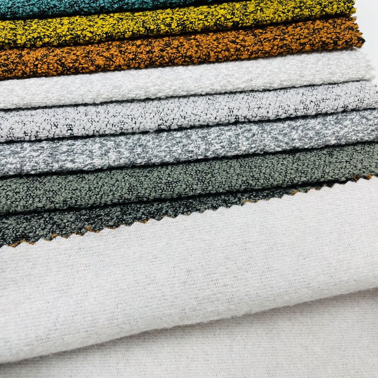 Hot-selling rich-colored polyester linen fabric circular yarn knitted loop fleece fabric for furniture chair