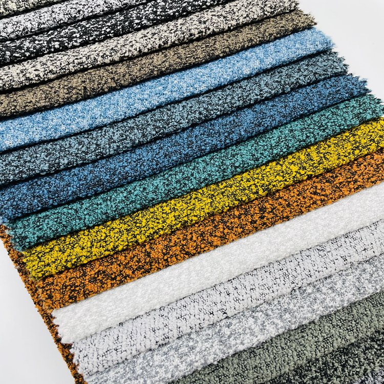 Hot-selling rich-colored polyester linen fabric circular yarn knitted loop fleece fabric for furniture chair