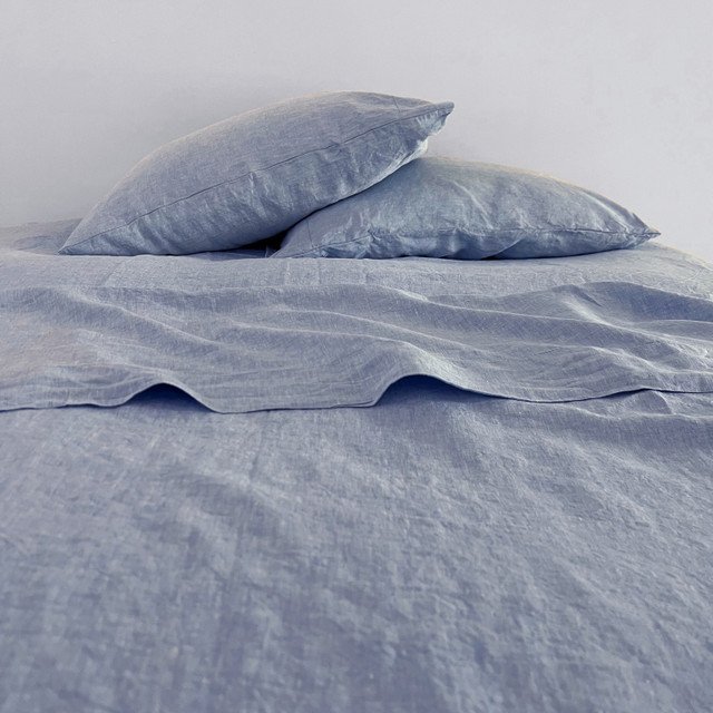 Oeko-tex custom color 100% french linen bedding pure flax linen bedding set duvet cover stone washed bedsheet set comforter set