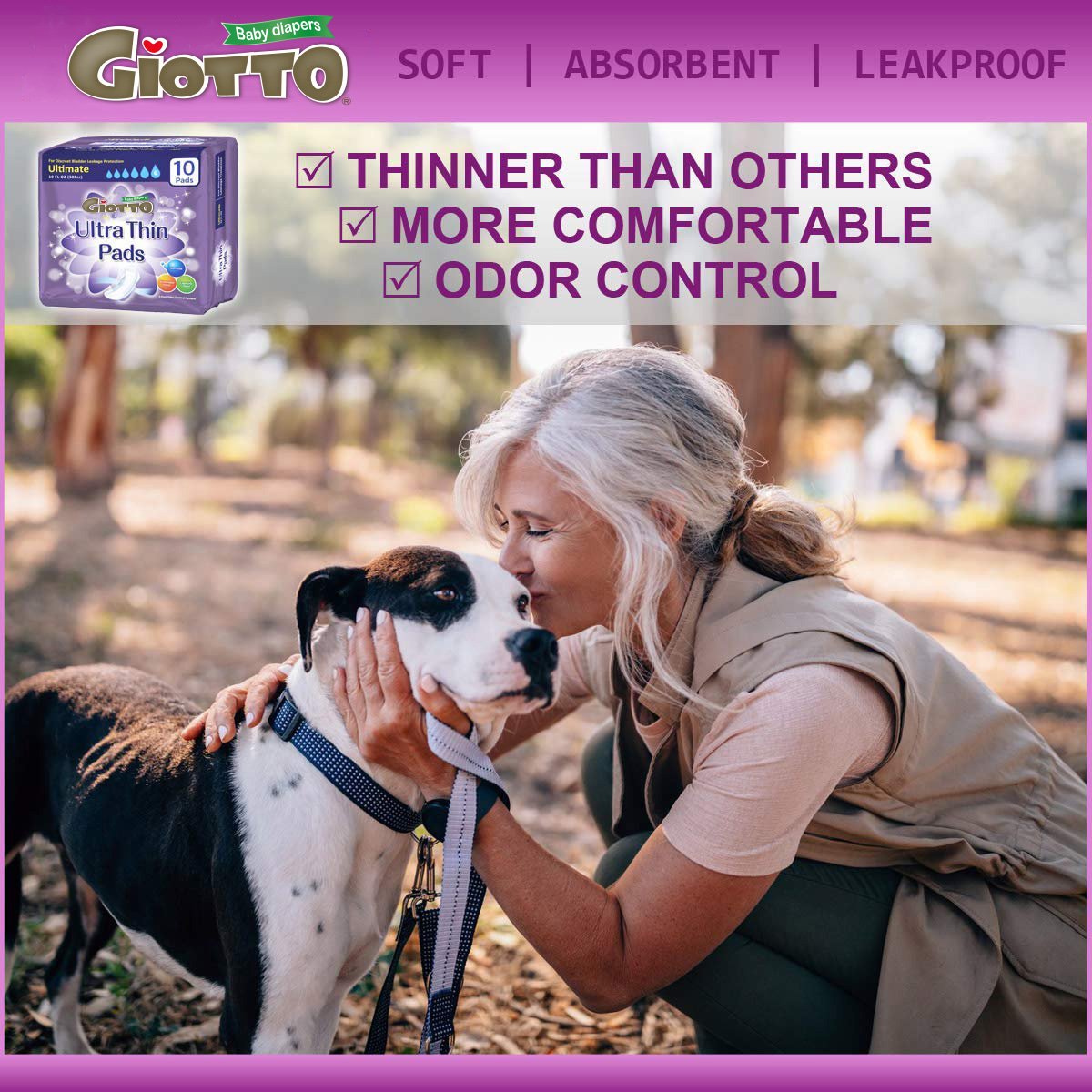 GIOTTO Pads for women Toxin Free Fragrance Free and Hypoallergenic pads for women menstrual