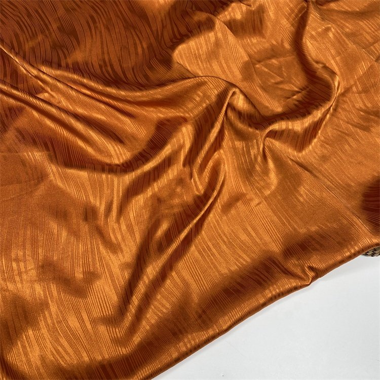 Brazil style elegant woven 97% polyester 3% spandex jacquard floral stretch satin fabric for dress