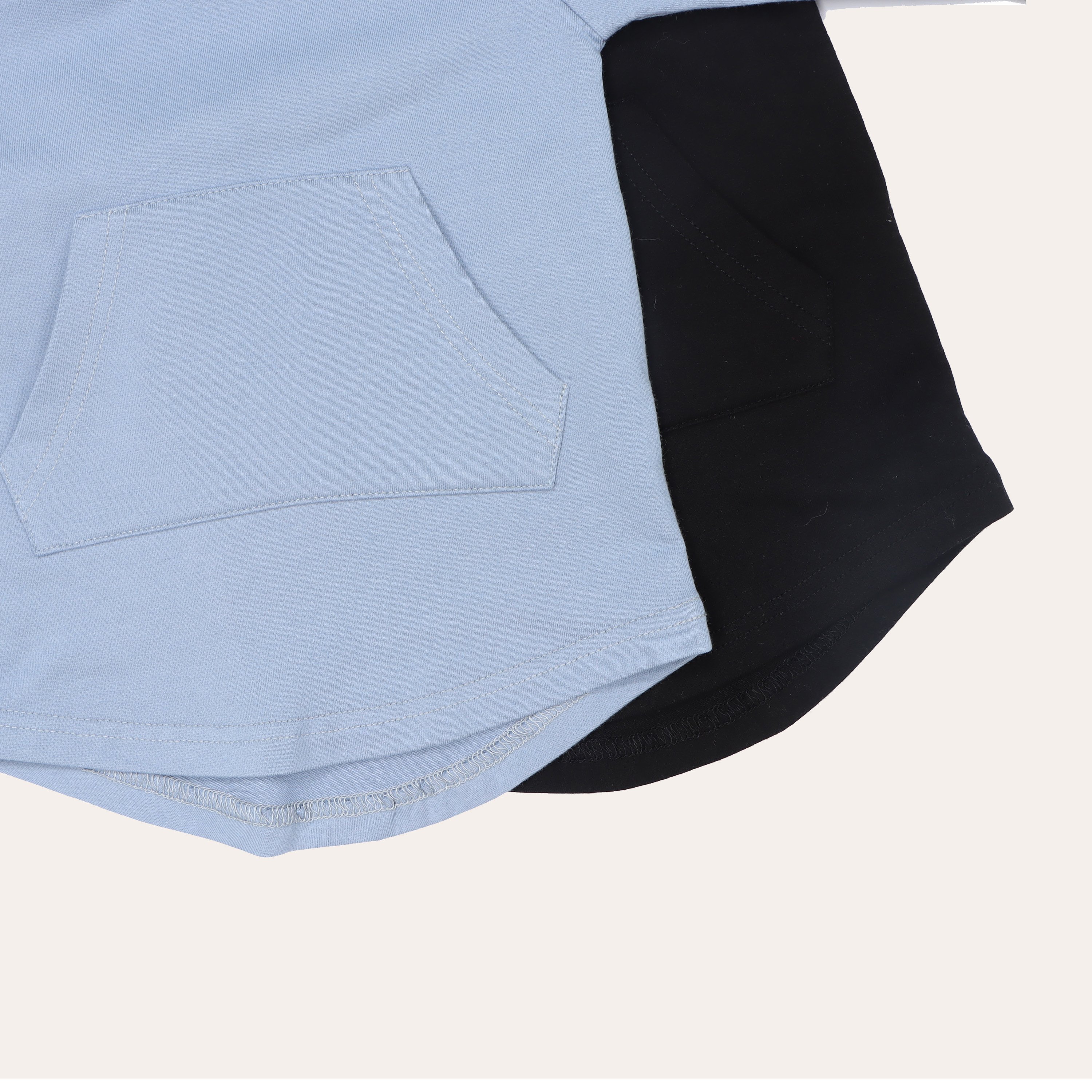 Bamboo fiber organic cotton baby long sleeved set kangaroo pocket top round neck baby clothing set bamboo clothing