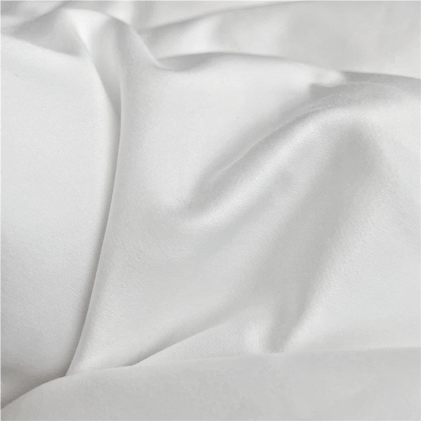 Deeda 100% Cotton Satin Fabric Bedding Set 300TC Queen Size 4-Piece Hotel Linen Woven Satin Bed Sheets for Home Hospital Use