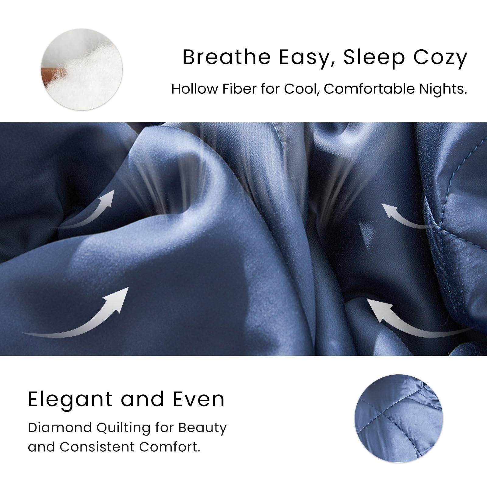 Dual-Sided Lightweight Cooling Blanket Q-Max 0.4 Breathable Silk Smooth Blue cooling comforter For Hot Sleepers