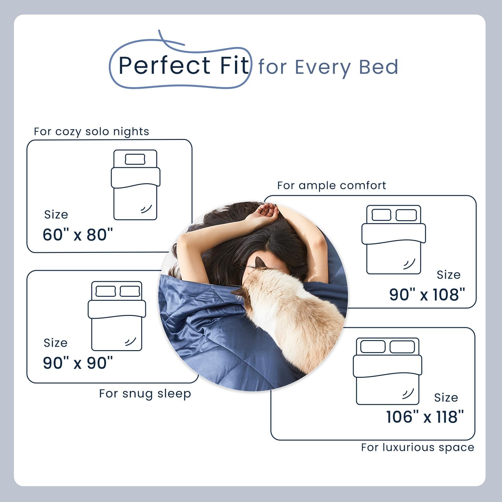 Dual-Sided Lightweight Cooling Blanket Q-Max 0.4 Breathable Silk Smooth Blue cooling comforter For Hot Sleepers