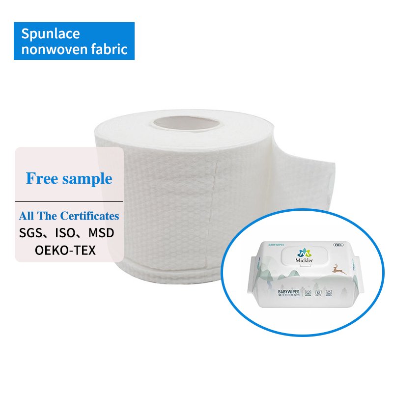 Natural 40gsm 100% Organic Bamboo Fiber Spunlace Nonwoven Fabric For Wet Tissue / Face Mask