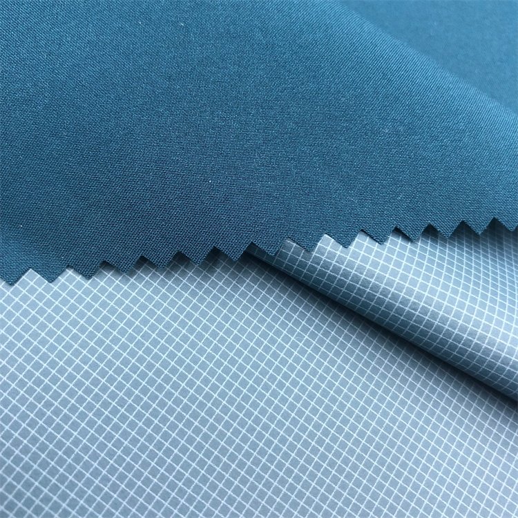 High Elastic 100% Polyester Plain Pongee Fabric 2Layer Fabric Pongee Laminated Coated TPU Fabric for Windbreaker Jacket