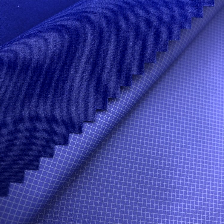 High Elastic 100% Polyester Plain Pongee Fabric 2Layer Fabric Pongee Laminated Coated TPU Fabric for Windbreaker Jacket