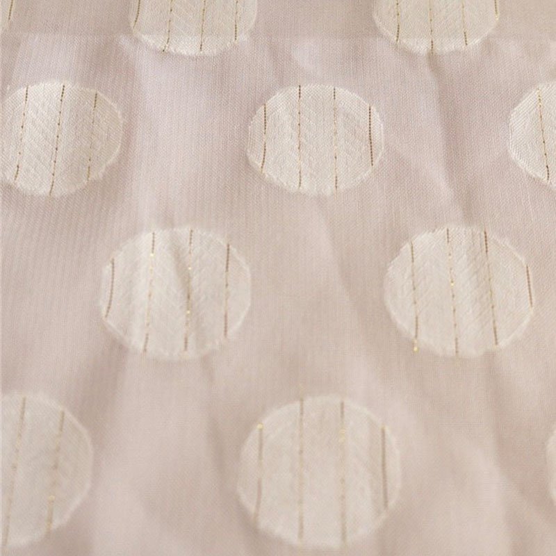 Silk Dress Cut Jacquard Polka Dot Chiffon for Children with Gold 100% Polyester Fabric Woven Lightweight Breathable Suit Fabrics