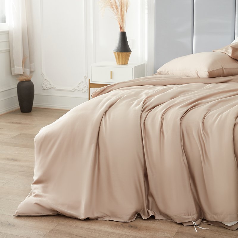 Luxury 100% Bamboo Lyocell Fabric Printed White Bedsheet Twin Fitted Sheet Set Hotel