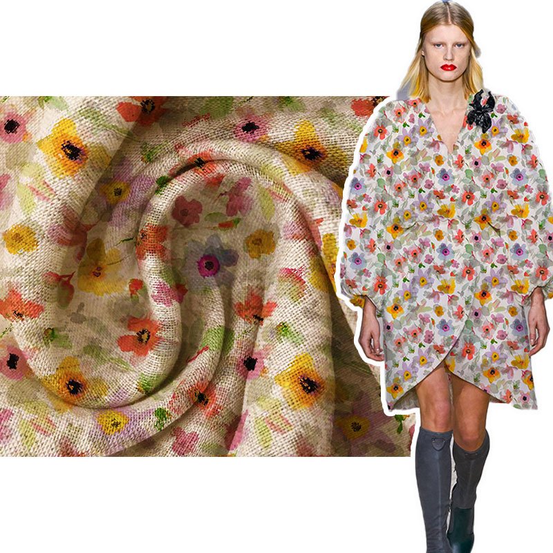 Printing organic wholesale textile french shirting 100 linen fabric