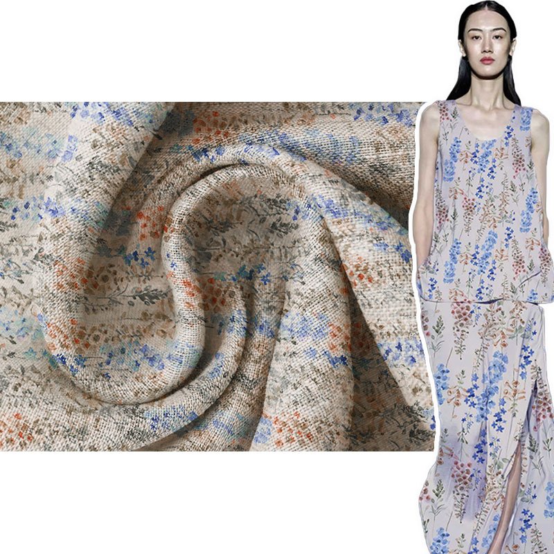 Printing organic wholesale textile french shirting 100 linen fabric