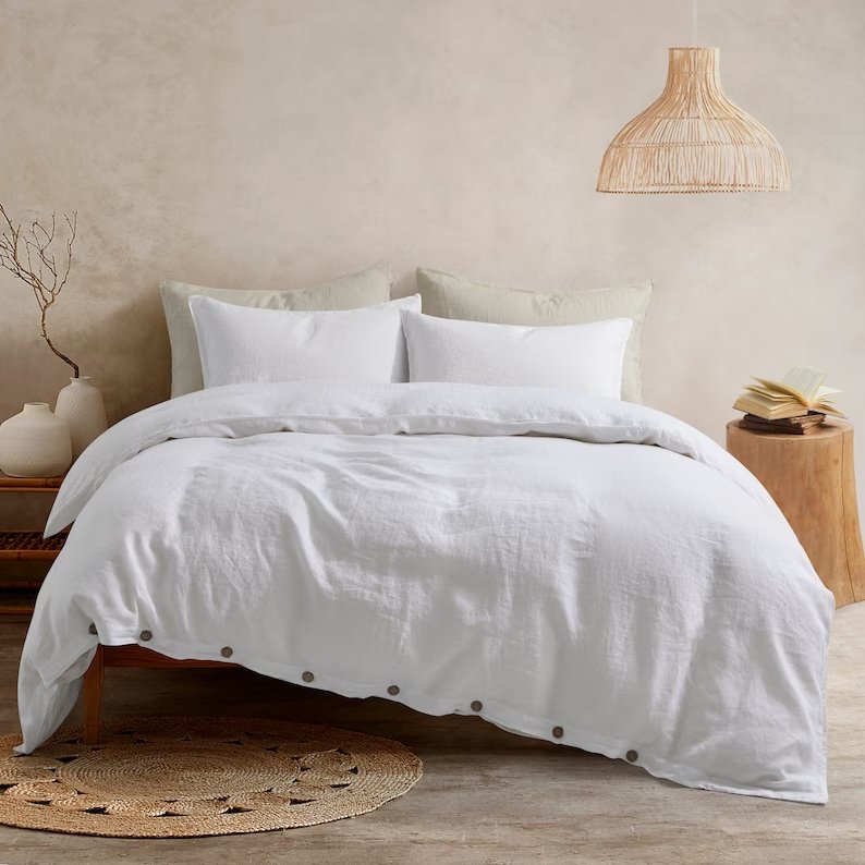 Wholesale 100% Linen Fabric Textile Customized Design Home Textile Bedding Set