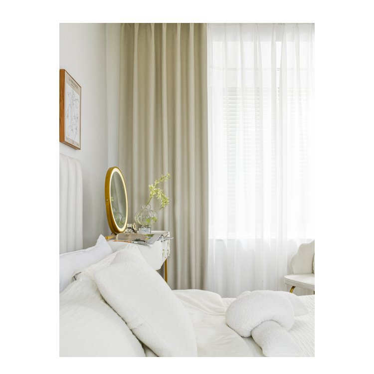 Excellent Quality The new Fall Collection Debuts 100% Blackout Curtains In The Bed Room With Cotton Linen Fabric Curtains