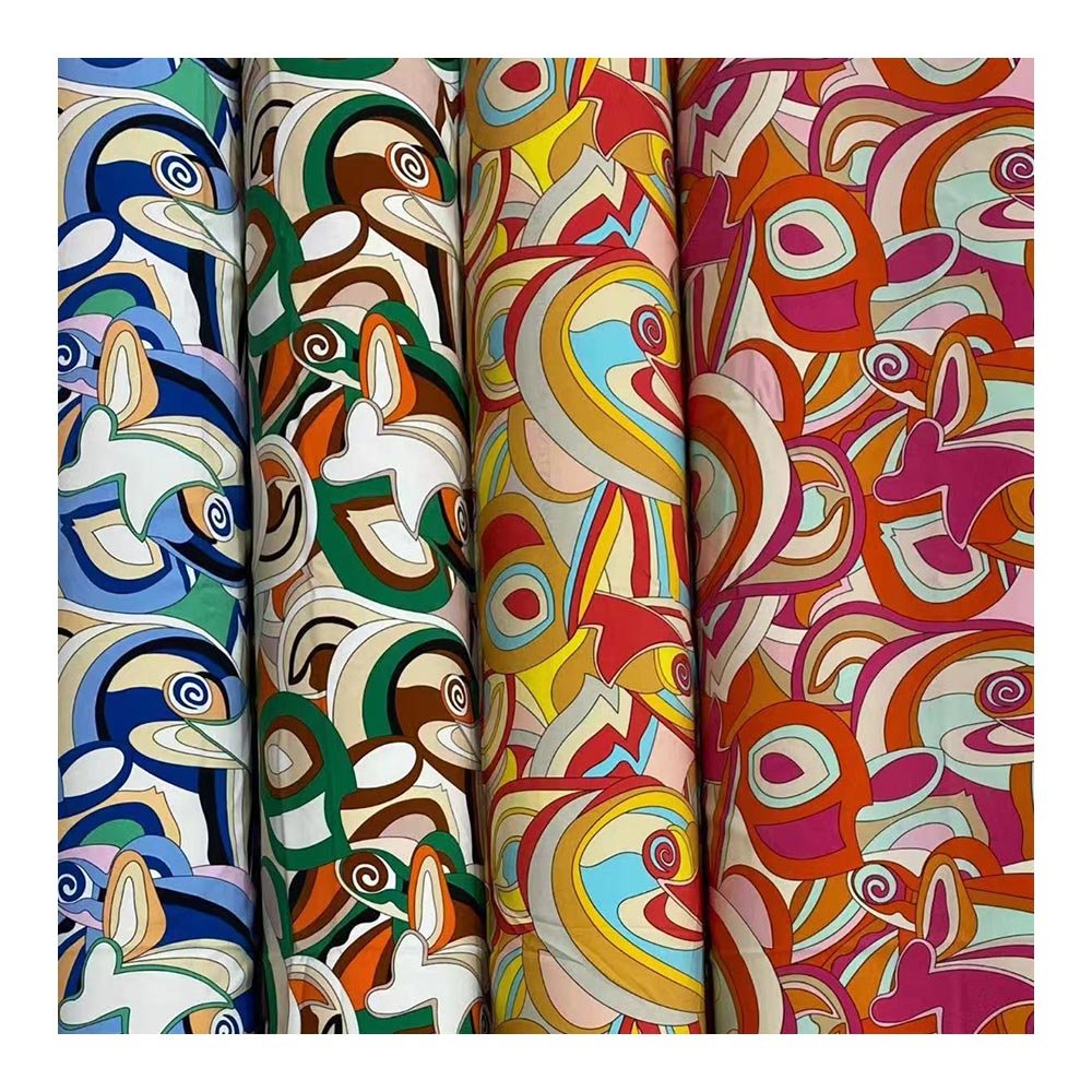 100% polyester spandex Woven twill 4-way poly elastane fabric print 75D 100D 4-way stretch fabric