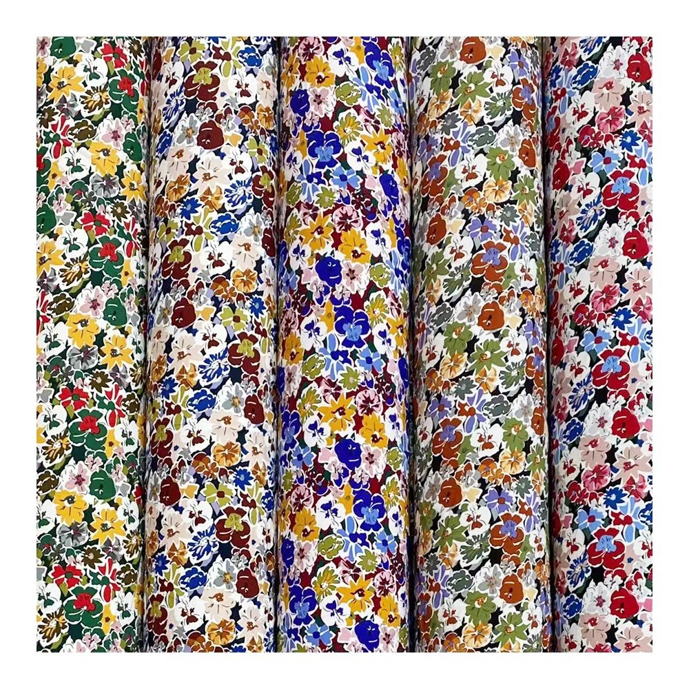 100% polyester spandex Woven twill 4-way poly elastane fabric print 75D 100D 4-way stretch fabric