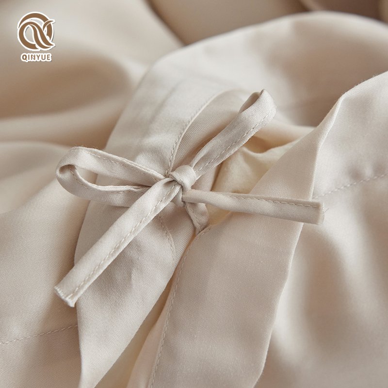 Solid color printed design 300TC 400TC sateen weave 100% bamboo viscose sheet sets duvet cover set