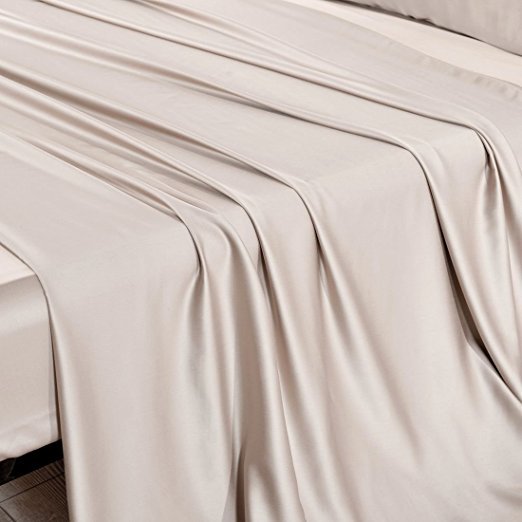 250TC Hypoallergenic 100% natural woven bamboo silk Fabric for bed sheet set 40S twill bedding fabric