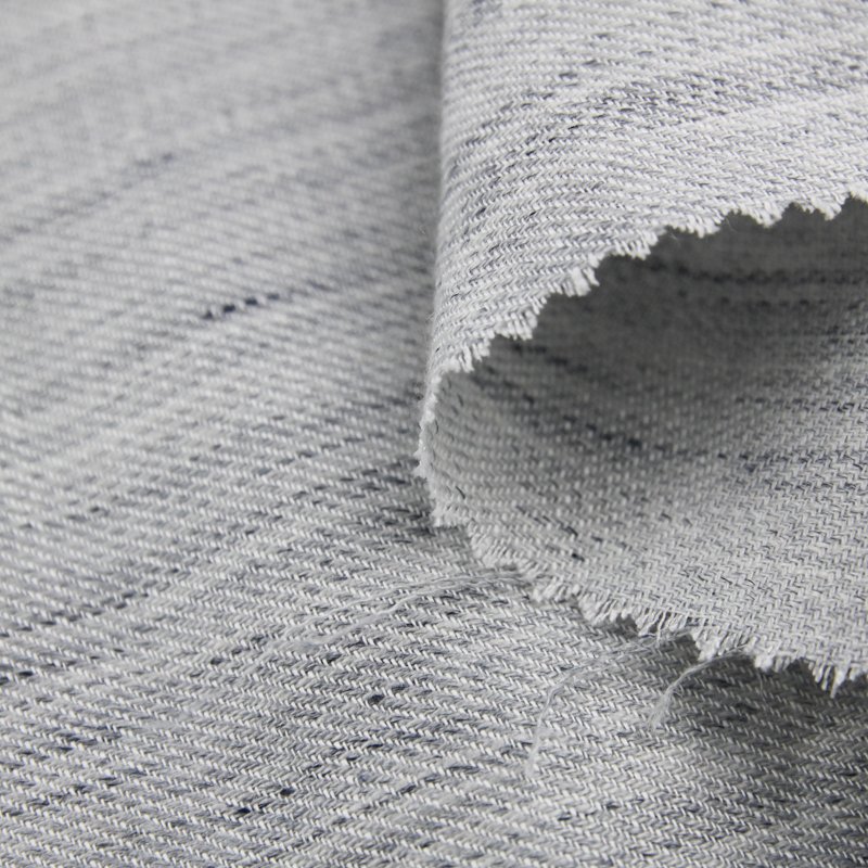 In Stock Fashion Stone Washed Linen Yarn Dyed Fabric Shirt or Clothing Design