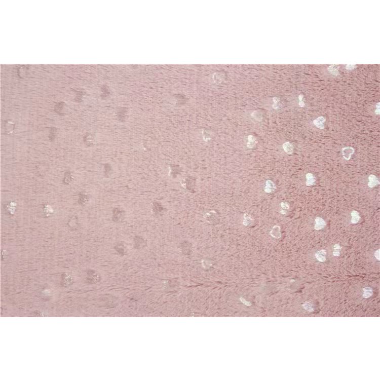 Recycled 100 Polyester Factory Wholesale Bronzed Hot Stamping Foil Velvet Fur Plush Fleece Fabric For womens clothing toys