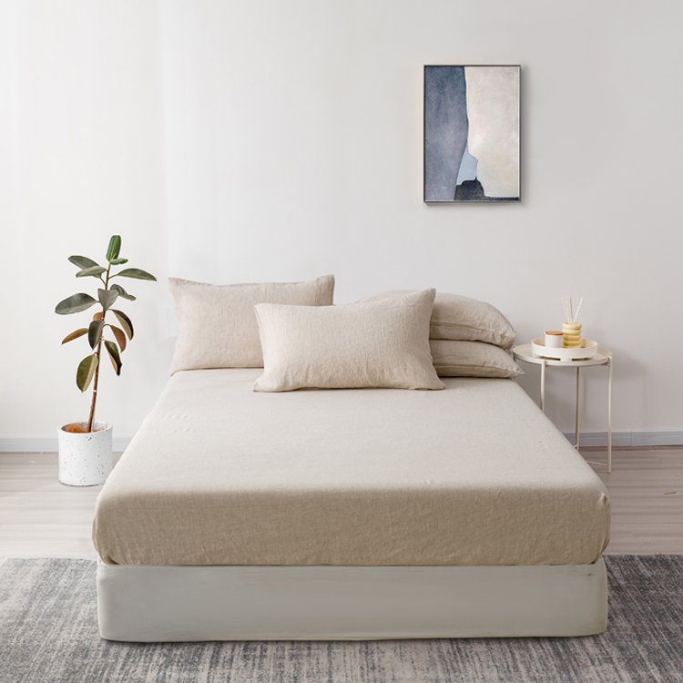 Wholesale Luxury flax linen duvet cover sheets Bedding set 100% stone washed Custom French linen cotton Sheets bedding set