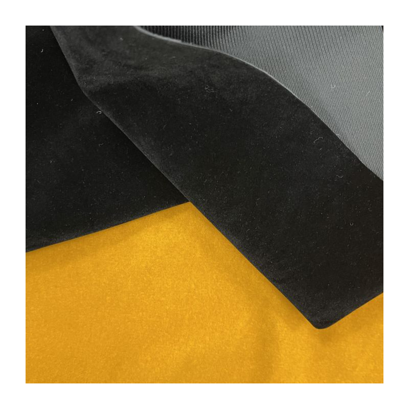 Short pile suede velvet flocking velvet fabric with self adhesive glue for lining displaying and decoration