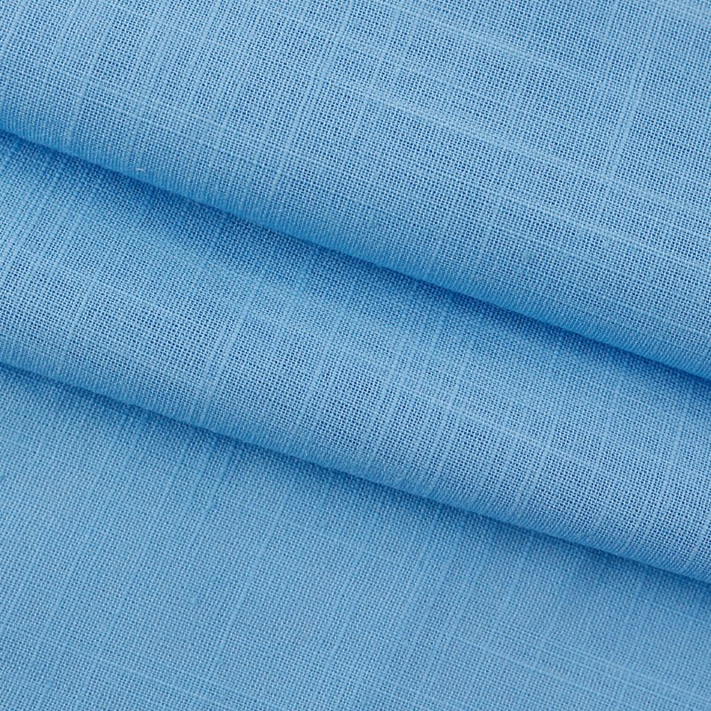 Imitate Linen Fabric for Men's Shirt Eco Friendly Lightweight Solid Dyed Pure White Woven Plain Fabric 100 cotton Shirt Dress