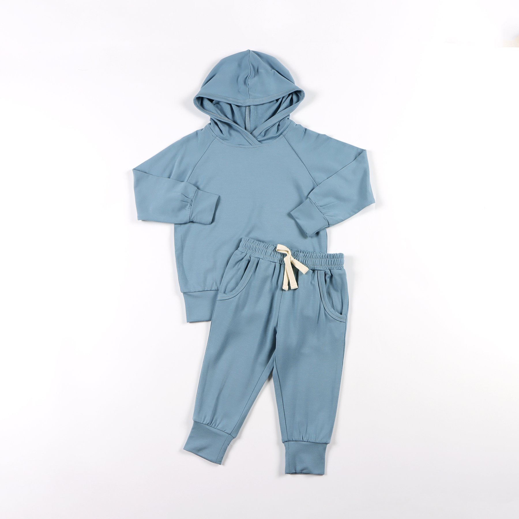 Custom Organic bamboo Cotton Baby Kids Tracksuits Sport children clothes set Sweatsuit Thicker New Born Baby Hoodies Set