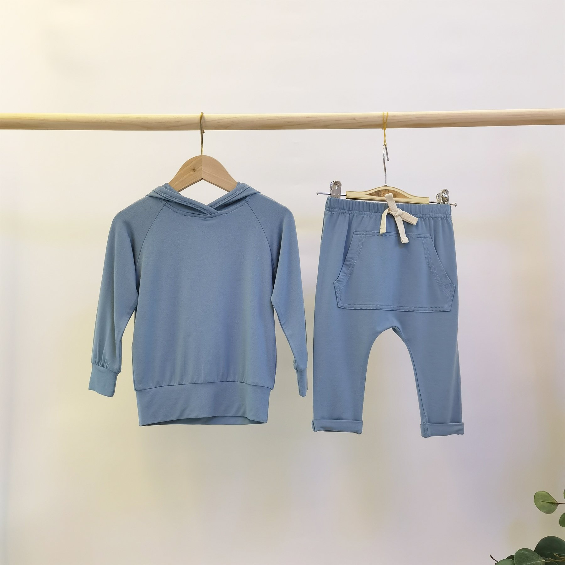 Custom Organic bamboo Cotton Baby Kids Tracksuits Sport children clothes set Sweatsuit Thicker New Born Baby Hoodies Set