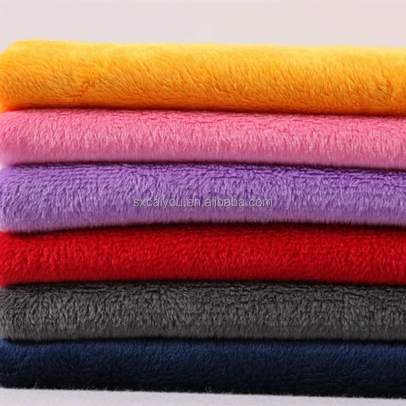 Super Soft Micro Tear-resistant Short Plush Colorful Plain Brushed Suede Velboa Fabric For Toy Garments