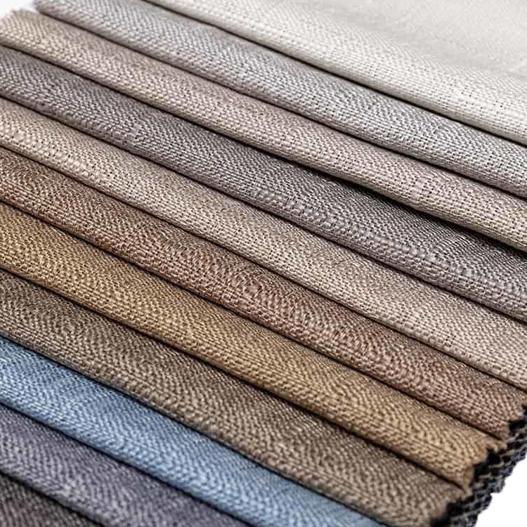 Home Textile Linen Like Sofa curtain Fabric 100%Polyester Upholstery Fabrics Linen Look curtain Fabric