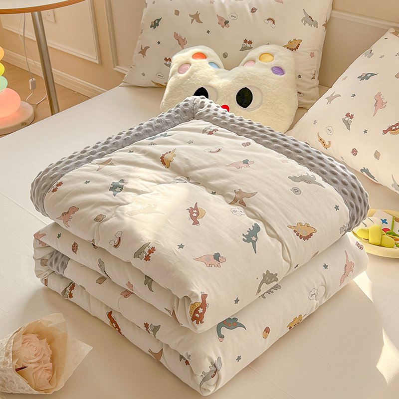 Soft Fluffy Plaid Quilted Bedspread Set Home/Hospital Use for Bedroom or Hotel Featuring Patterned Fabric with PVC Filling