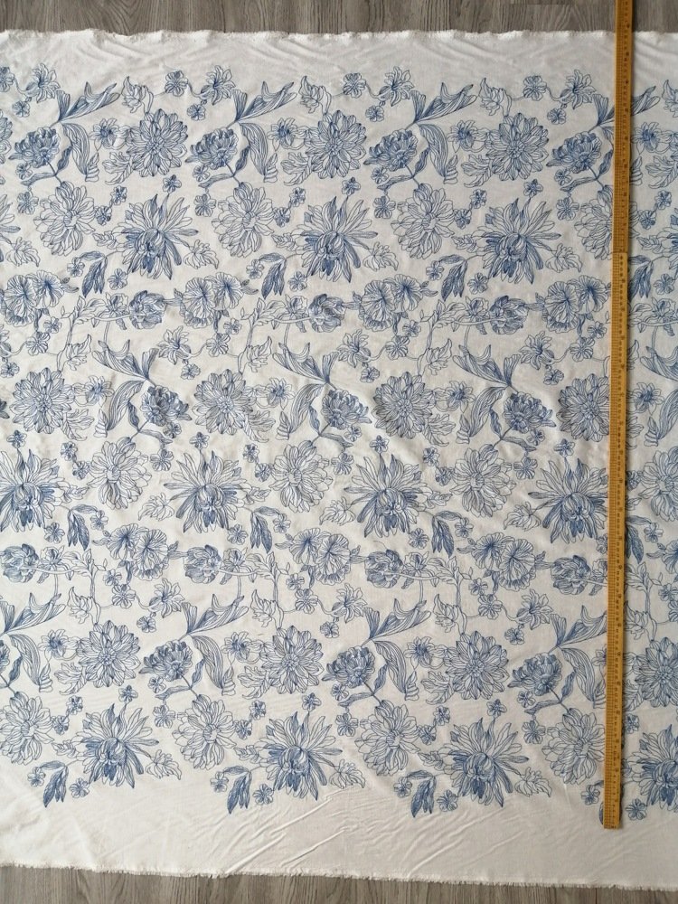 cotton linen embroidery lace fabric embroidery hollow laser garment lace fabric