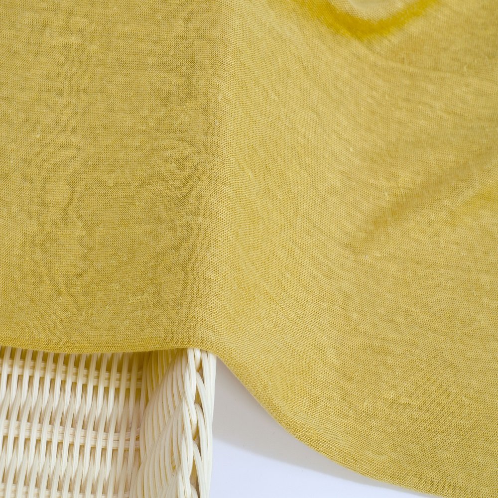 J1024 High quality new knit fabrics soft breathable 100%linen single jersey plain organic fabric for clothing