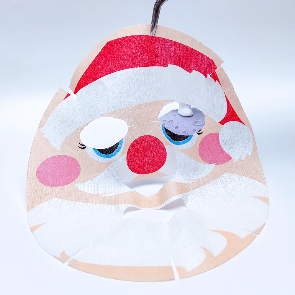 Christmas Santa Claus printed facial mask sheet Oem Non Woven Tencel Bamboo Fiber Printing Mask Sheet Diy Mask