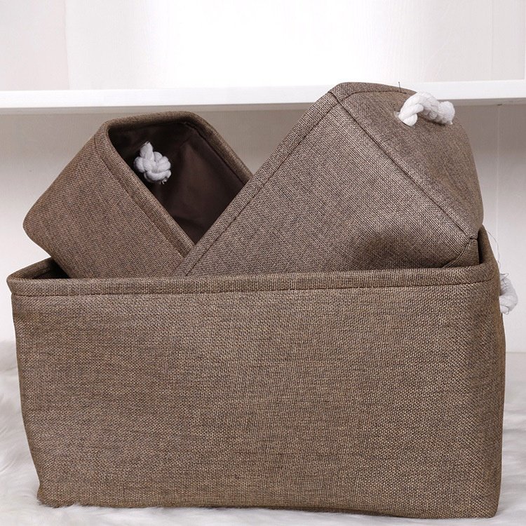 Homeplus 2024 New home use Linen Organizer Bins Canvas Organization Baskets for Organizing Closet Shelf Nursery Toy Decorative