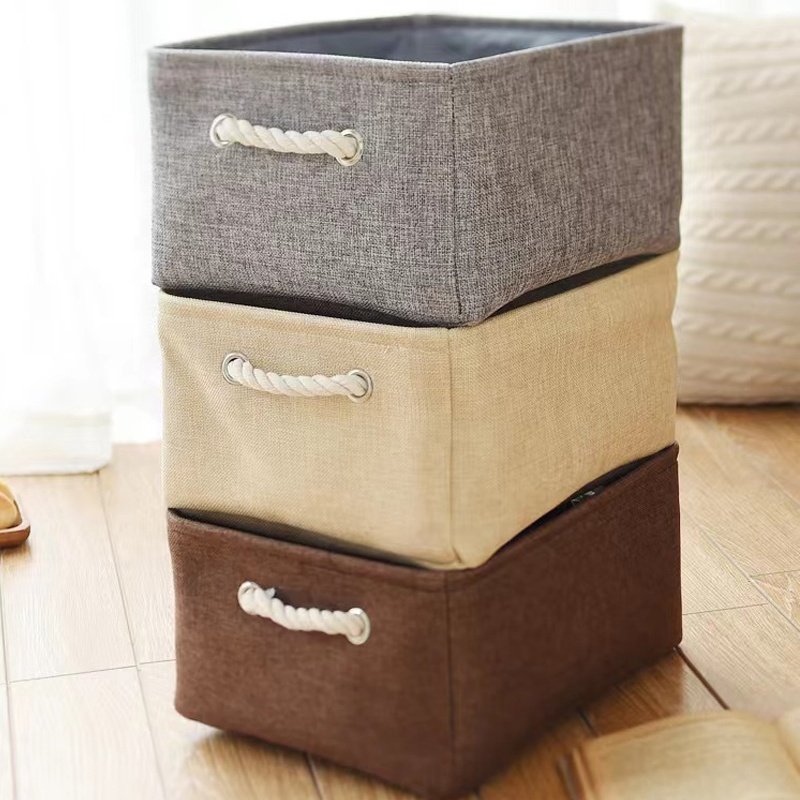 Homeplus 2024 New home use Linen Organizer Bins Canvas Organization Baskets for Organizing Closet Shelf Nursery Toy Decorative