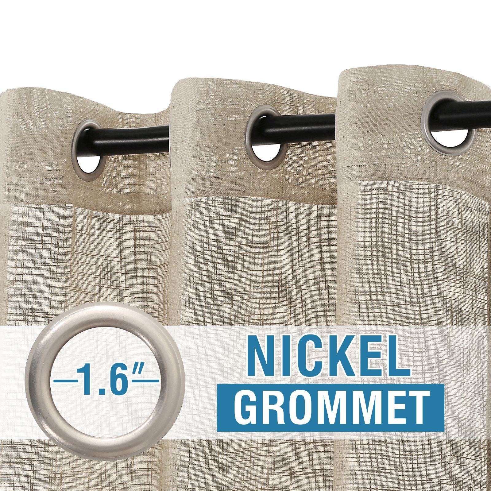 Hot Sale Linen Curtains For The Living room Grommets/Rod Pocket/Hidden Tab Faux Linen Curtains