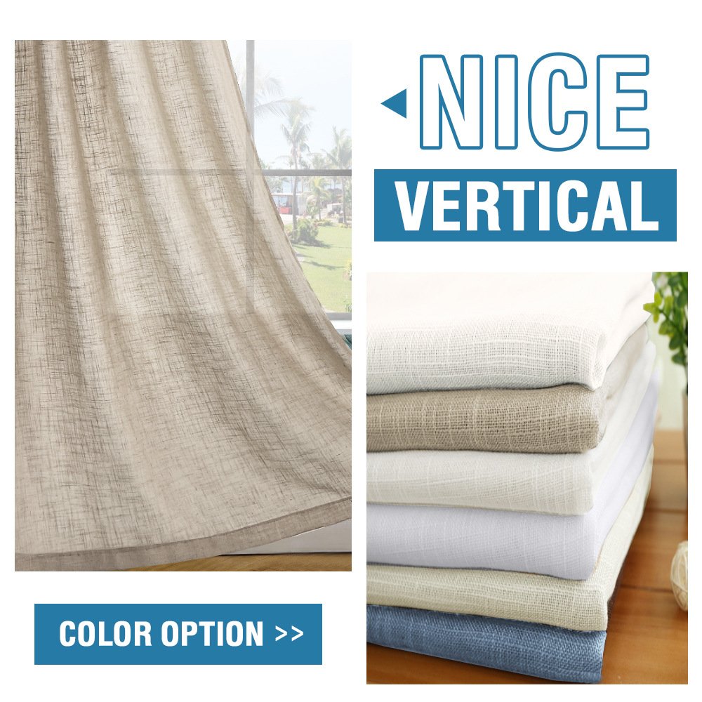 Hot Sale Linen Curtains For The Living room Grommets/Rod Pocket/Hidden Tab Faux Linen Curtains