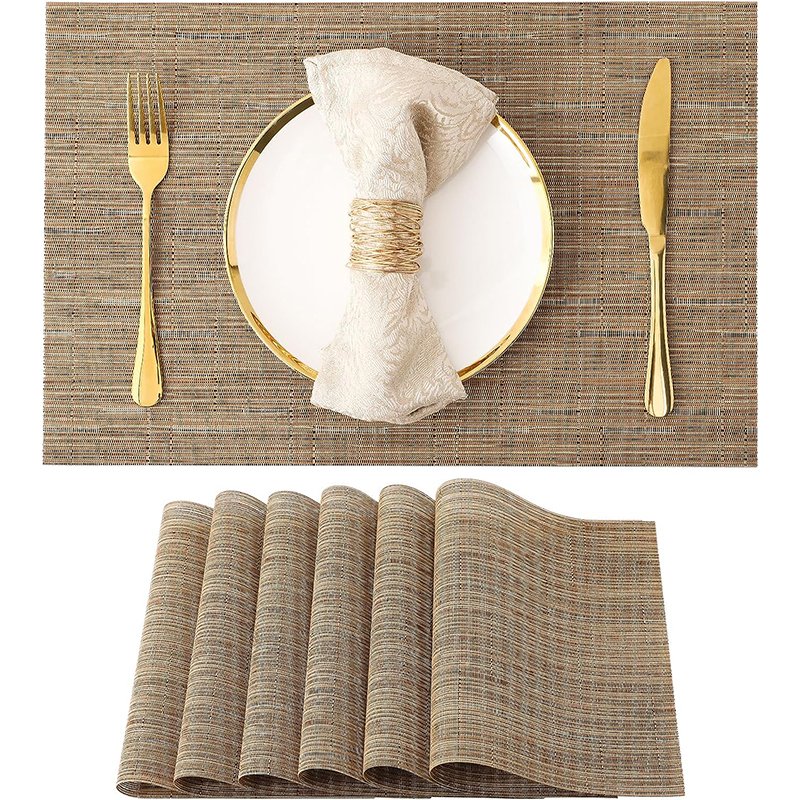 Round Placemat Brown Cotton Placemat Round Blue Elegance Cotton Circle Placemat Table Decor