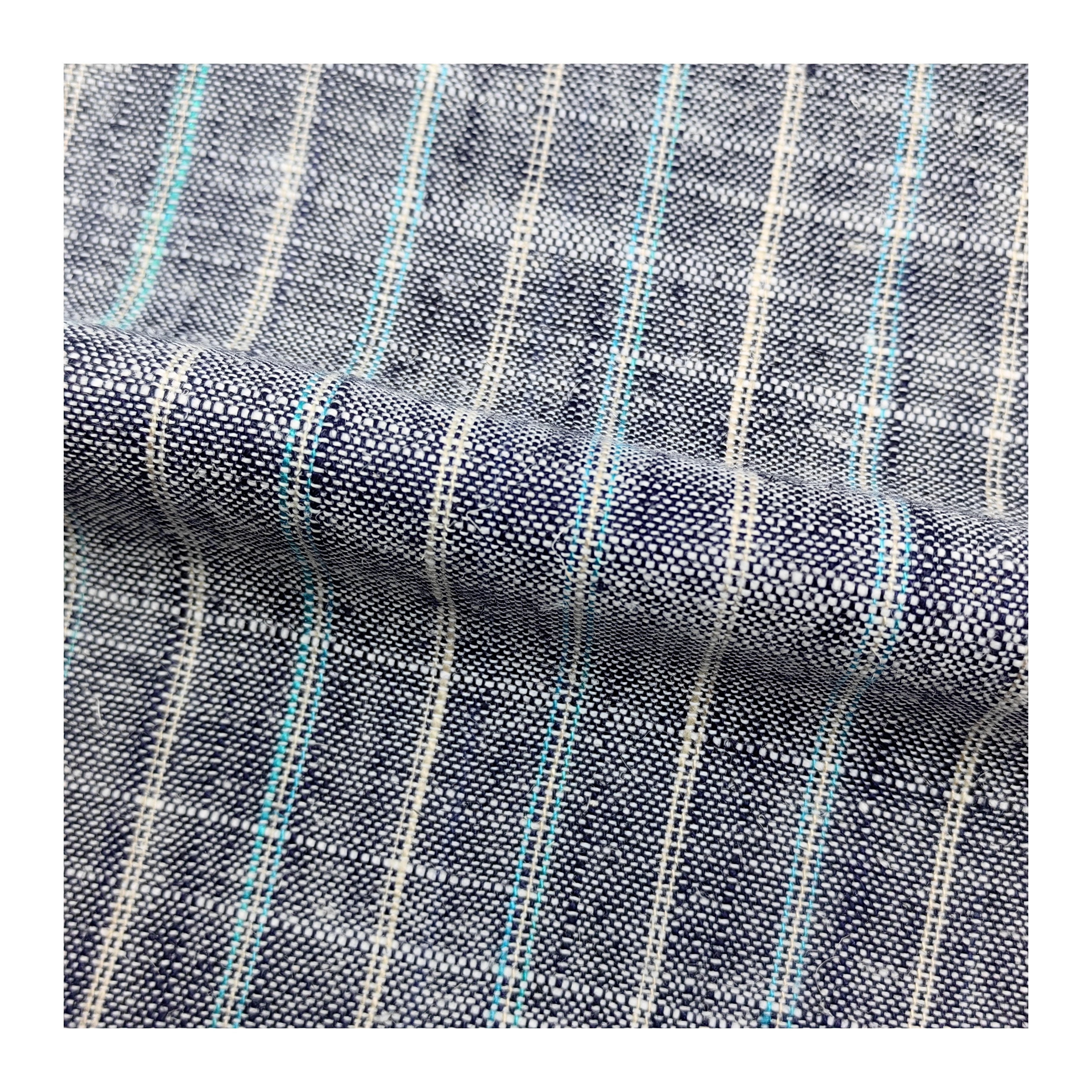 Natural Linen Fabric stripe Woven Fabric Cotton5% Linen15% Royan30% Poly50% Plain eco-friendly fabric for clothing