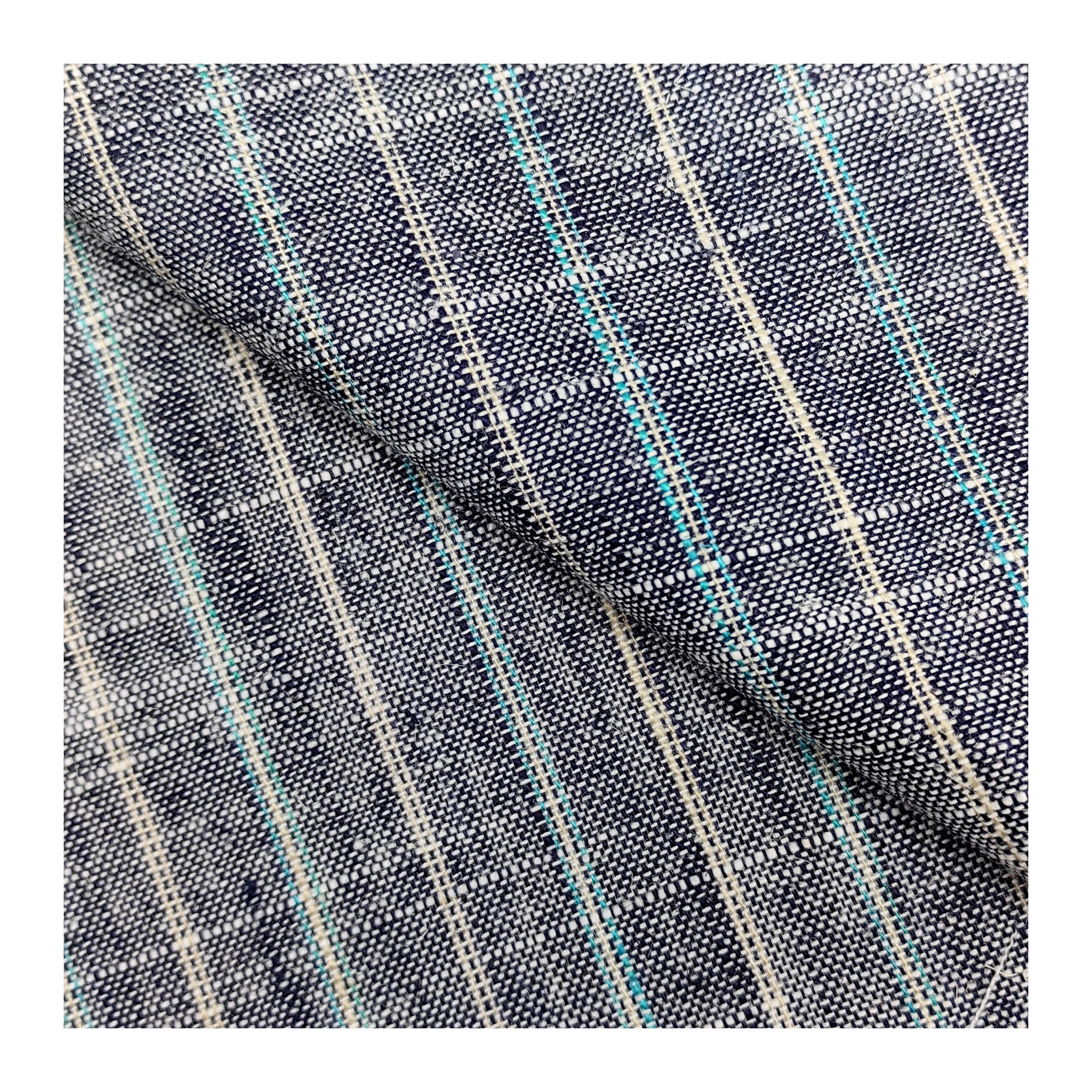 Natural Linen Fabric stripe Woven Fabric Cotton5% Linen15% Royan30% Poly50% Plain eco-friendly fabric for clothing