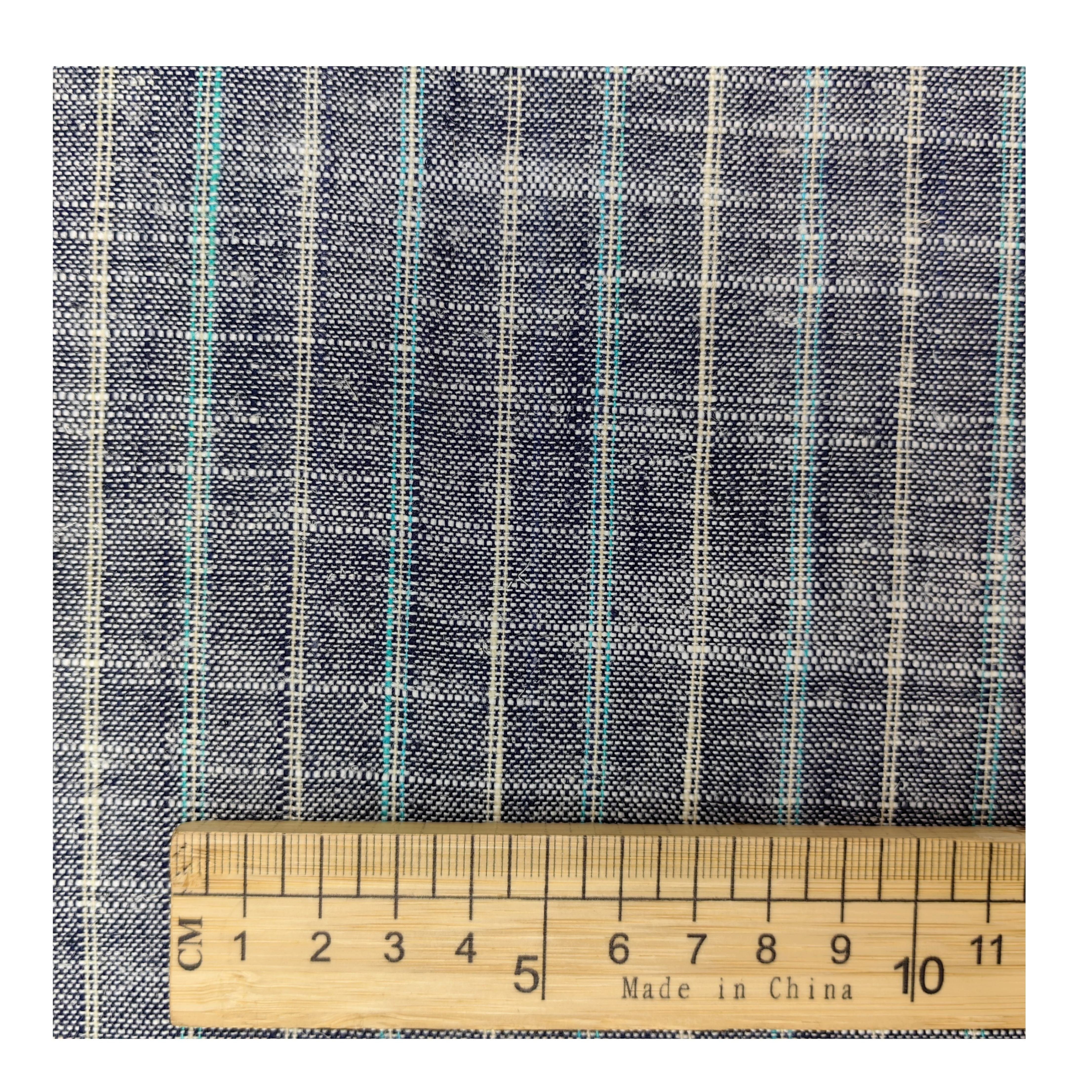 Natural Linen Fabric stripe Woven Fabric Cotton5% Linen15% Royan30% Poly50% Plain eco-friendly fabric for clothing